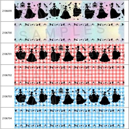 10 Yards Cartoon Beautiful Princess Character Printed Grosgrain/ribbon