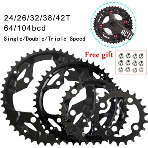 104/64BCD Chainring 24/26/32/38/42t mtb Chain Ring Double/Triple Chainwheel Mountain Bike Crankset Tooth Plate Parts