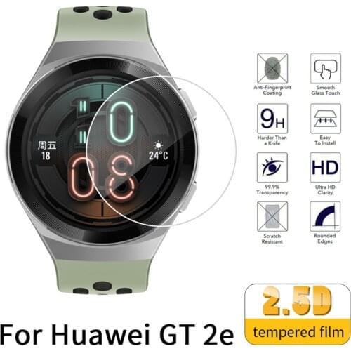 2.5D Radian HD Screen Protector for Huawei Watch GT 2E GT2E GT2 GT 2 46mm Smartwatch Tempered Glass Full Coverage Bumper Cover