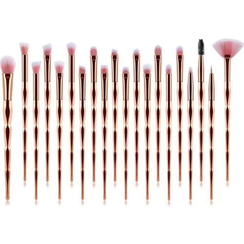 20Pcs Eye Makeup Brushes Rose Gold Eyeshadow Makeup Brushes Set with Soft Nylon Hairs Rubber Handle for Eyeshadow