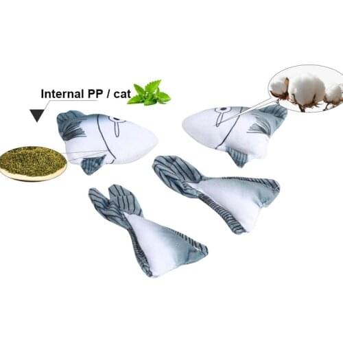 5pc Cat Toy Shark Fish Shape Cat Plush Self-excited Toy Teeth Grinding Catnip Toys Pet Soft Plush Interactive Cat Toy Pet Supply