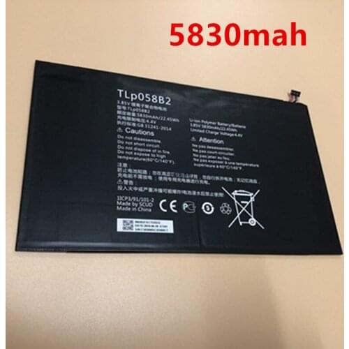 New 5830mah 3.8v 22.2WH Original size replacement battery for Alcatel tlp058b2 tlp058bC Tablet battery+free tools