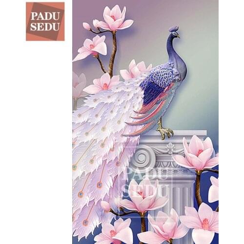Diamond Embroidery Peacock Full Square Diamond Mosaic Painting Animal Peacocks Rhinestones Chinese Cross Stitch Home Decoration