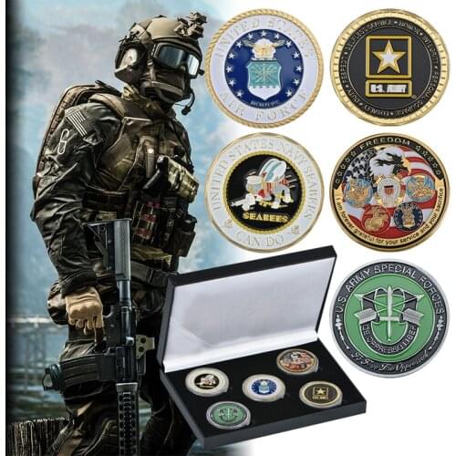 WR U.S. Army Coins Collectibles Rangers Lead the Way Gold Plated Copy Coins American Coin Replica Gifts Souvenirs for Birthday