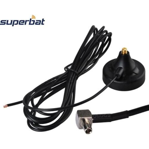 Superbat 2.4GHz Aerial Booster Base Round WiFi Antenna SMA Jack Connector TS9 Right Angle Extermal Cable 3M for Wireless WLAN
