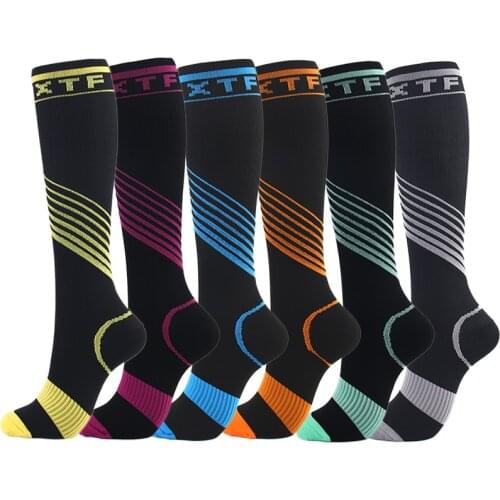 1Pair New Unisex Compression Stockings Long Sox Strip Pressure Varicose Vein Stockings Knee Support Stretch Pressure Circulation