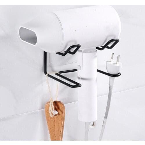 11cx9.5cm Hair Dryer Holder Blower Organizer Adhesive Wall Mounted Nail Free Drilling Stainless Steel Spiral Stand For Bathroom