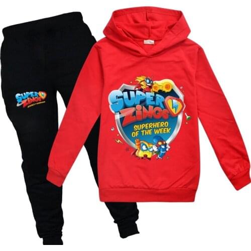 New Children Clothing Sets Cartoon Super Zings Boy Hoodies+Pants Hooded Kids Clothes For Girls SuperZings Baby Clothes