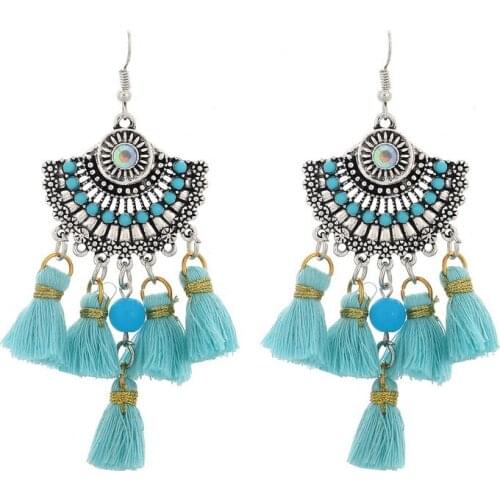 LOVBEAFAS Ethnic Boho Drop Long Tassel Earrings For Women Maxi Brinco Fashion Jewelry Drop Vintage Dangle Bohemian Earrings