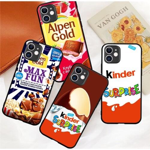 HOT Alpen Gold Chocolate egg KINDER JOY Surprise Phone Case for IPhone 12 Mini 5 6 6S 7 8 Plus X XS XR 11 Pro Max Silicone Cover
