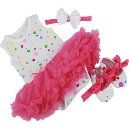 Top-Grade Doll Dress Suit Fit For 22-23 Inch bebe Reborn Baby Dolls With Headband Kids Birthday Xmas Gift