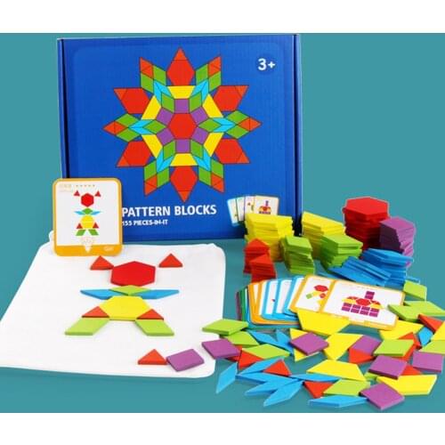 Hot Sale 155pcs Wooden Jigsaw Puzzle Board Set Colorful Baby Montessori Educational Toys for Children Learning Developing Toy