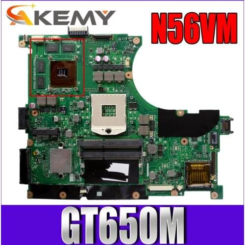 Akemy N56VM Laptop motherboard for ASUS N56VM N56VB N56VZ N56VJ N56V Test original mainboard GT650M Support I3 I5 CPU