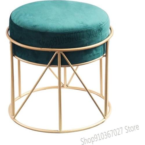 Round Low Stool, Shoe Changing Stool, Nordic Living Room Sofa Stool, Household Fabric Shoe Chair, Light Luxury Bench At The Door