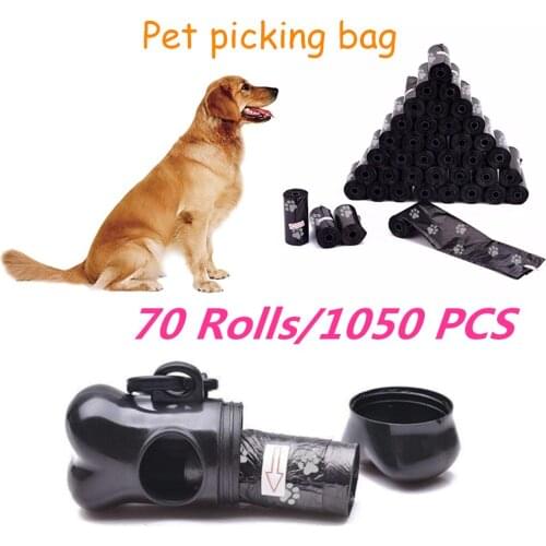 Dog Poop Bags Pet Waste Garbage Picking Up Bag Dog Cleaning Garbage Bag Bone Distributor Pet Supplies 70 Rolls/1050 PCS