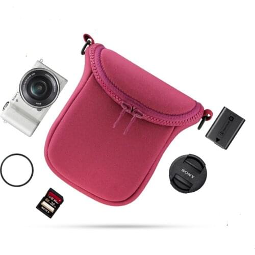 Mini Video Camera Bag Cover Case for Sony A5000 A6000 A5100 A6300 RX1R NEX-5T NEX-5N NEX-5R NEX-6 NEX-7 NEX-F3 3N With Strap