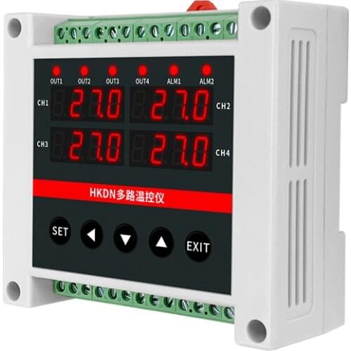 Multi-way Guide Temperature Controller 4 Channel Meter 485 Communication with PLC Intelligent PID Control Digital Display