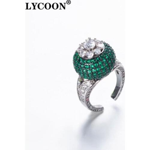 Fashion Jewellery Woman cubic zirconia ring silver plated with Micro Zircon big rings for luxury Wedding ring Girlfriend gift