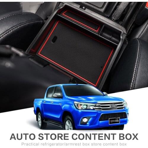 Armrest Box Storage For Toyota Hilux SR5 Hilux REVO AN120 AN130 120 130 2015 2016 2017 2018 2019 2020 Car Organizer Accessories