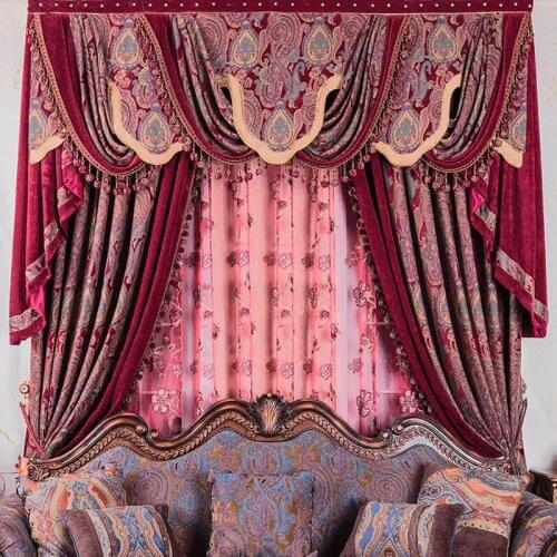 Ultimate Ancient City Magic Power Barroco Pattern curtains Rose Burgundy curtains for living rooms Red Dinning Room Movie Bedroo