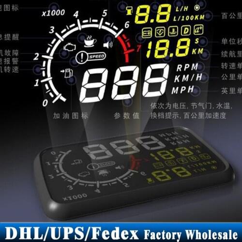 Wholesale) 10 PCS 2015 5.5' HUD Head-up Display OBD Ii Obd2 Car Kit Car Styling Monitor Overspeed Warning Km/h