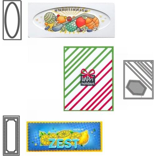 Rectangle Tag Unique Lines Die Cuts For Card Making 2020 DIY Scrapbooking Album Decoration Embossed Crafts Cards