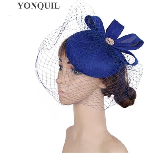 Bride Mesh Wedding Headpiece Elegant Ladies Net Fascinator Hats Headband For Occasion Banquet Women Hair Accessories Hair Pin