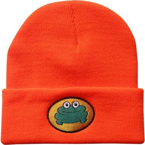 Parappa The Rapper Beanies Boys Girls Casual Froggie Embroidery Knit Soft Warm Bonnet Caps Gift Unisex