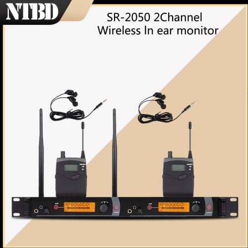 NTBD Stage Performance Sound Broadcast SR2050 Professional Wireless In-Ear Monitoring System 2 Transmitters Restore Real Sound