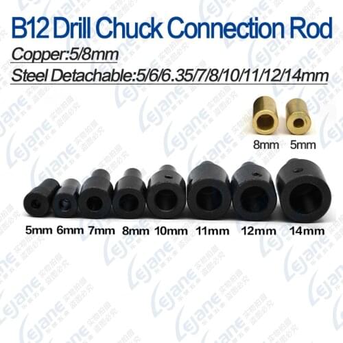 B12 drill chuck adptor Sleeve Motor shaft connecting Rod coupling 5mm/6mm/6.35mm/7mm/8mm/10mm/11mm/12mm/14mm