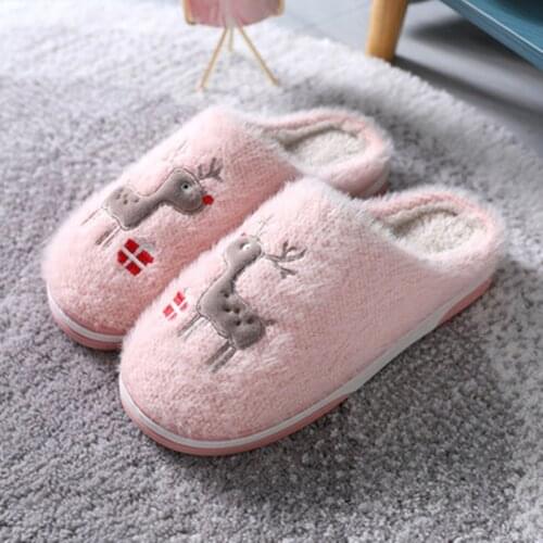 Women Shoes Christmas Elk Winter Warm Ladies Slippers Home Soft Comfortable Knitting Slipper Indoor Bedroom Female Footwear