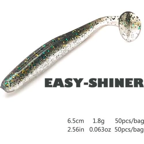 Fake/Carp/Artificial/Silicone/Soft Bait Wobbler For Trolling Bass Lures Easy Shiner Double Color 65mm 1.8g Fishing Lure 50pcs