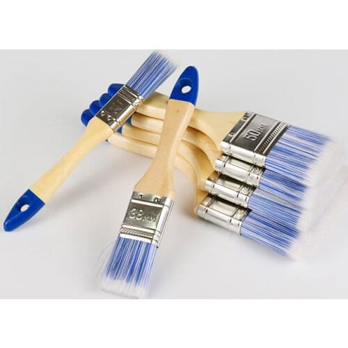 High elastic two color flat brush paint brush poplar handle soft brush worker glue brush dust removal brush