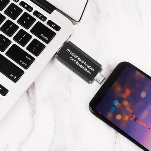 0307 USB 2.0 3 in 1 Multi-function Card Reader SD Card TF Triplet OTG Smart Card Reader Adapter Cable New Kebidu Black