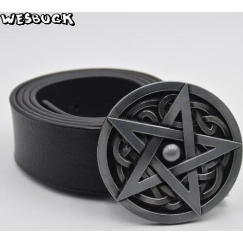 5 PCS MOQ WesBuck Brand Round Pentagram Belt Buckle