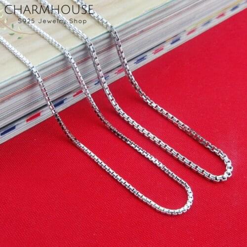 5pcs/lot Pure 925 Silver Necklaces For Men Women 2mm Box Chain Long Necklace Collier Fashion Jewelry Accessories Bijoux Gifts
