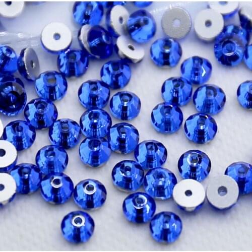 Hole Sewing beads decoration Flat stone loose beads cristal rhinestone strass DIY Clothing sew on beads for needlework crafts