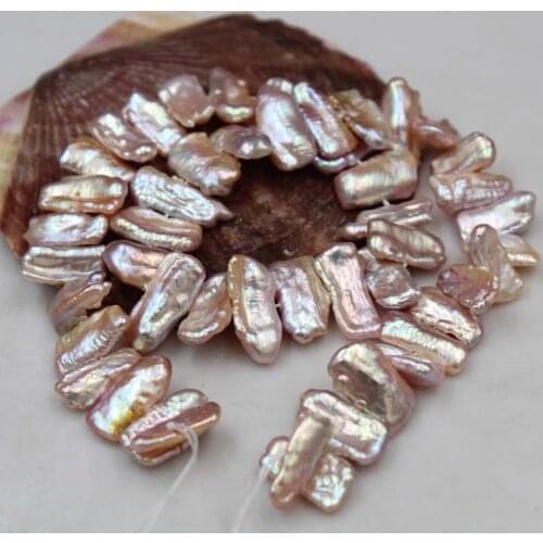 2 strands 12X16mm Wholesale natural Freshwater Bright light strip baroque pearls beads