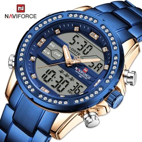Top Brand NAVIFORCE Military Mens Watch Digital Sports Waterproof Quartz Wristwatches Chronograph Clock Relogio Masculino 2020