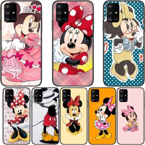 Minnie Shy Mouse Phone Case Hull For Samsung Galaxy A50 A51 A20 A71 A70 A40 A30 A31 A80 E 5G S Black Shell Art Cell Cove