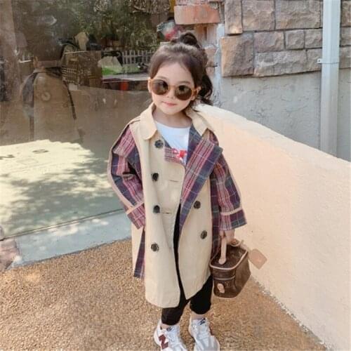 Girls Long Windbreaker Spring Autumn Children Fashion Cotton Coat Clothes For Baby Girl Kids Outerwear Toddler Jacket Outfits