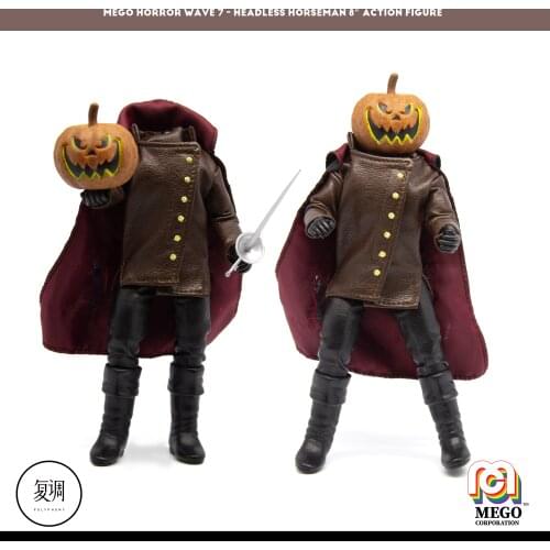 Original Mego Headless Horseman Halloween Pumpkin wicked Knight Action Figure Model Toys Original Collection