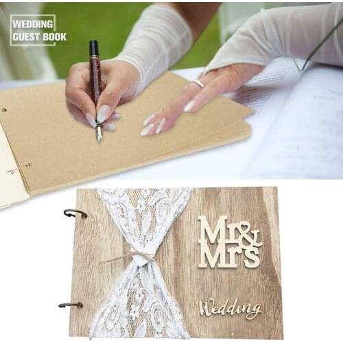 10/20/30/40 Pages Wedding Guest Book Wedding Decoration Wedding Wedding For Guests Guestbook Favors Sweet Gifts Rustic Y0L6