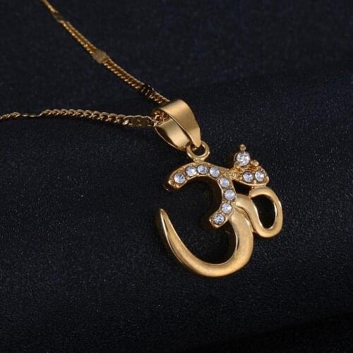 Hindoo India Hindu Buddhist AUM OM Pendant Necklace Hinduism India Women Girl Trendy Jewelry
