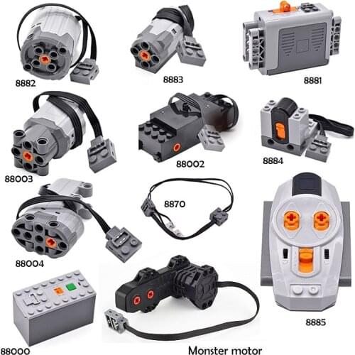 Blocks Technic Parts Motor Technic Parts Set Servo Motor Technical Train DIY Building Bricks Multi-Function Power Supply