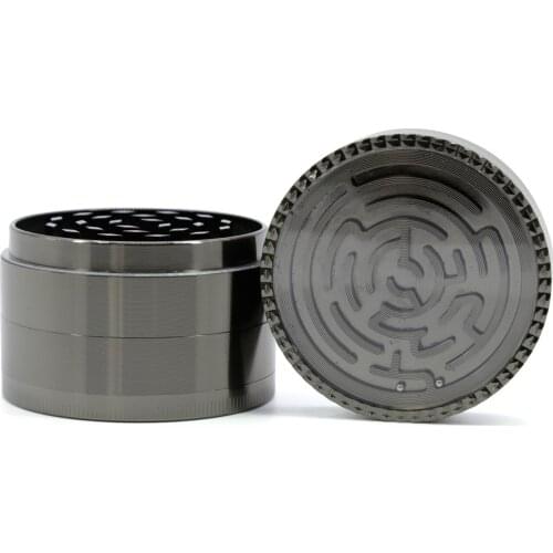 Maze Game 63 MM Diameter Zinc Alloy 4 Layers Herb Grinder Smoke Pipe Tobacco Mill Smoke Spice Muller Hookah Shisha Wholesale