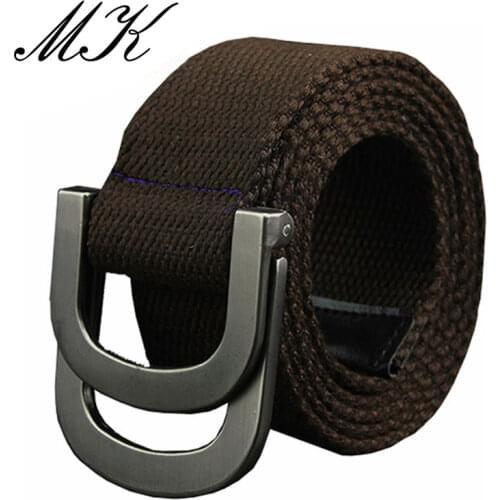 Casual Mens Canvas Belts for Man Strap Tactical Belt for Military Jeans Double Ring Buckle Belts Cummerbunds