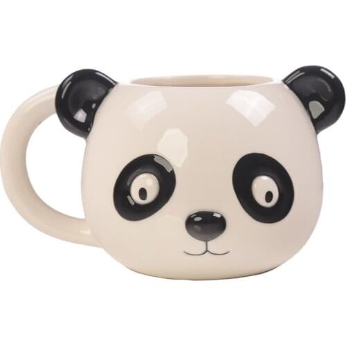 Cute Cartoon Panda Tiger Penguin Bear 3D Animal Cup Hand-painted Tea Milk Coffee Mug Ceramic Drinkware Gift