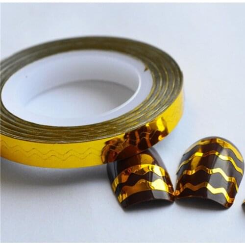 Nail Wave And Silver Wire With A Wide Line Diy Adhesive Tape #1208
