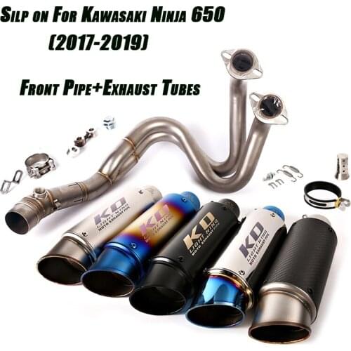 For Kawasaki Ninja 650 2017-2019 Full Set System Lossless Replace Motorcycle Front Middle Link Pipe Connect Exhaust Muffler Tube